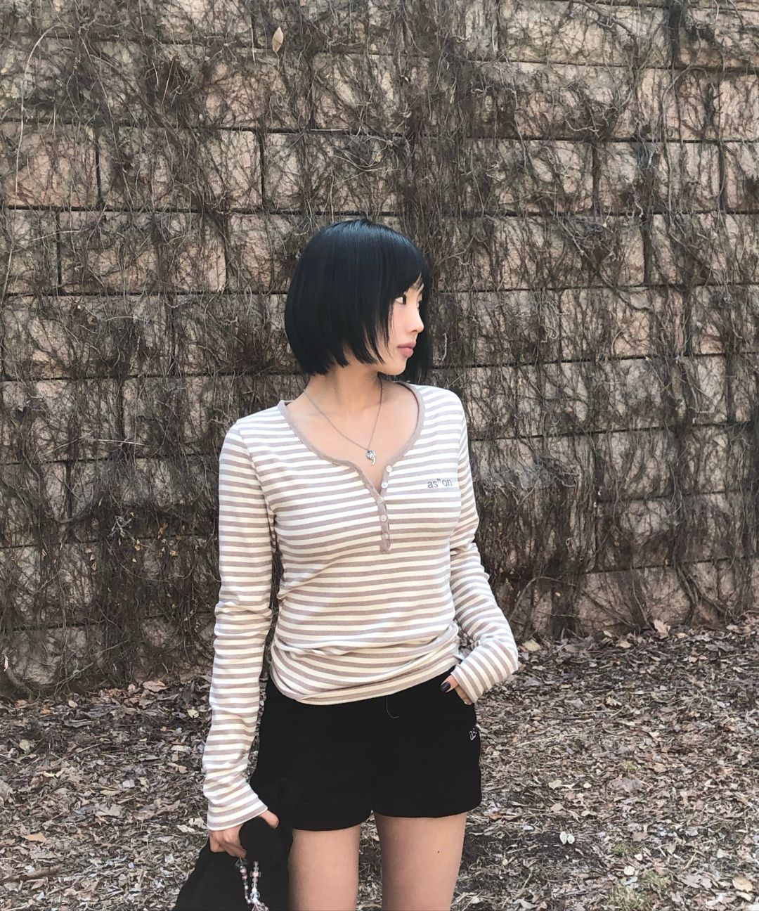 ★as''on★ELLEN STRIPE TEE / BEIGE★正規品/韓国送料込 MUSINSA公式 | ASON ELLEN STRIPE TEE / BEIGE