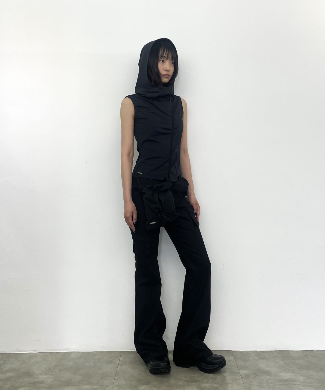 MUSINSA | MISEKI SEOUL Tie-up mini drawstring bag BLACK