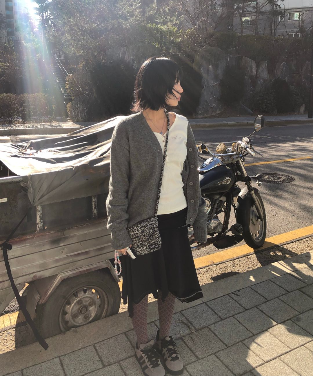 【as\"on】LENA UNBALANCE SKIRT MUSINSA | ASON LENA UNBALANCE SKIRT / BLACK