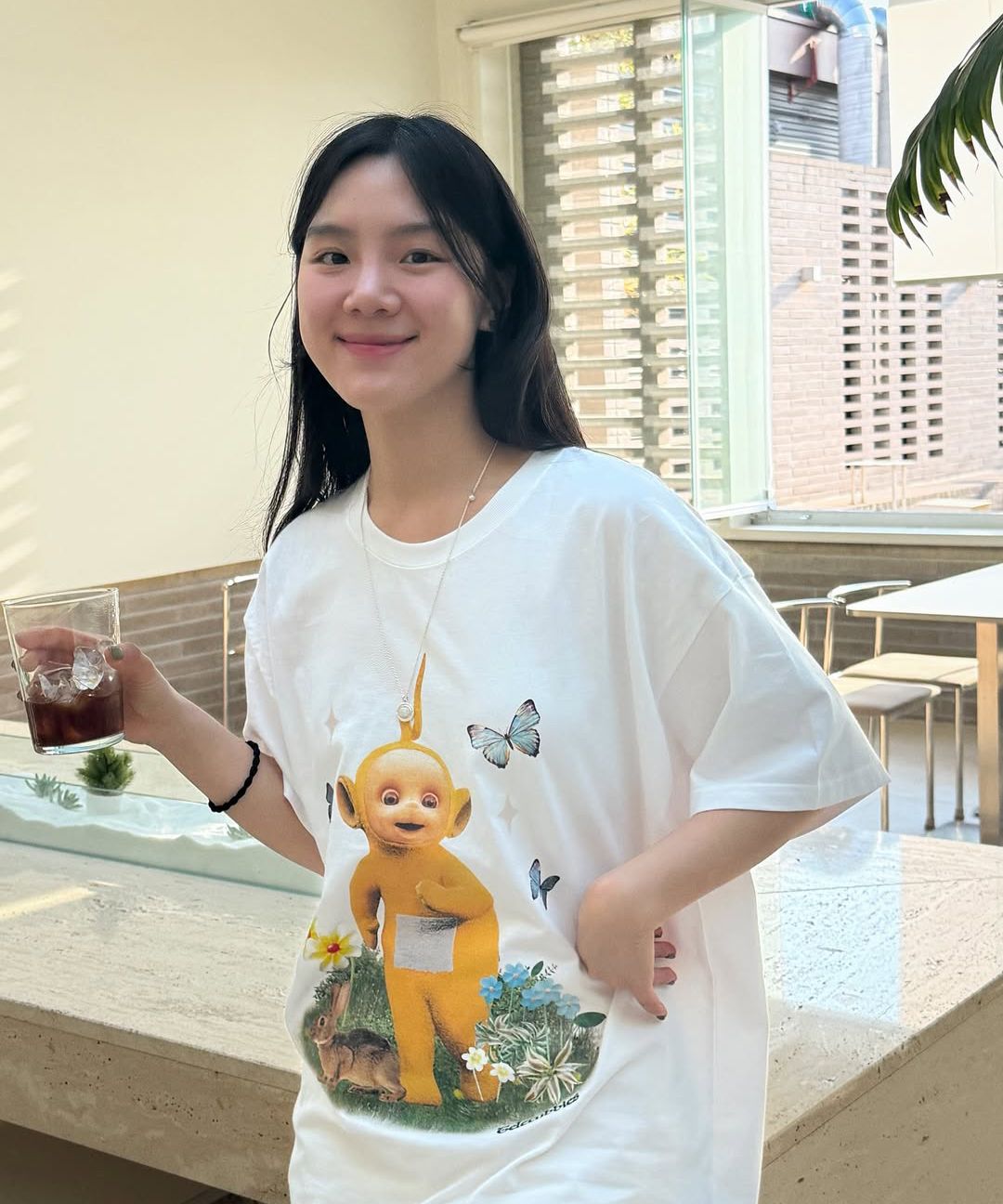 Tシャツ・カットソー LAUGHER Teletubbies Garden Nana T-Shirt White TE25 MUSINSA | LAUGHER [Teletubbies] Garden Nana T-shirt - White