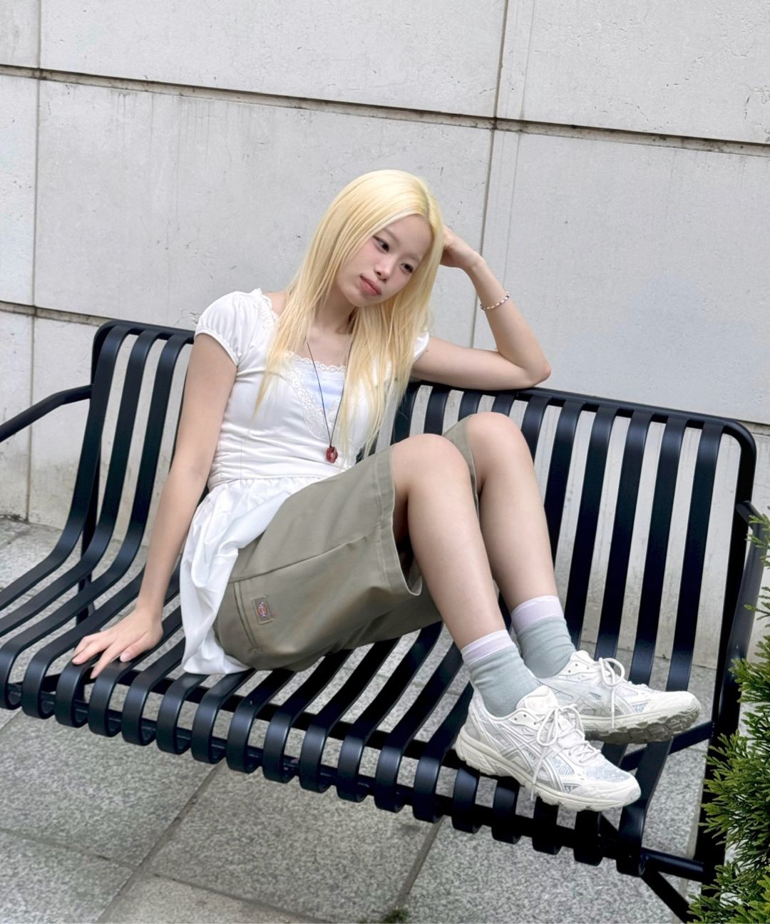 ★SCULPTOR★ Lace Trim Wrap Tee White SC24S261WH MUSINSA公式 | SCULPTOR Lace Trim Wrap Tee White