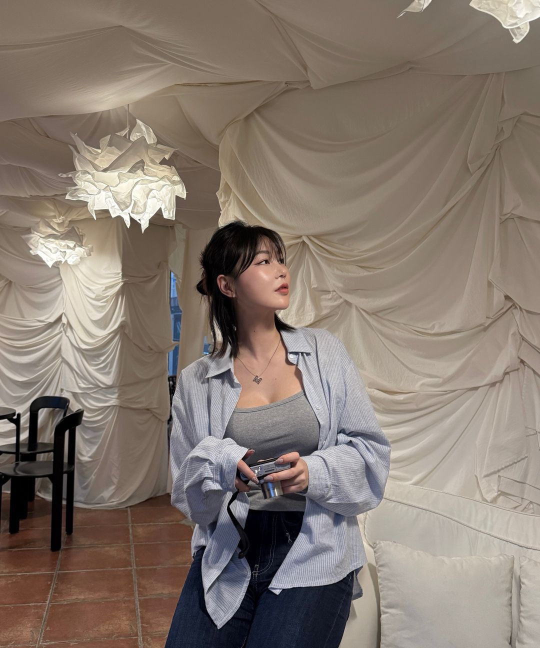 MUSINSA公式 | GLOWNY G CLASSIC CAMISOLE (GRAY)