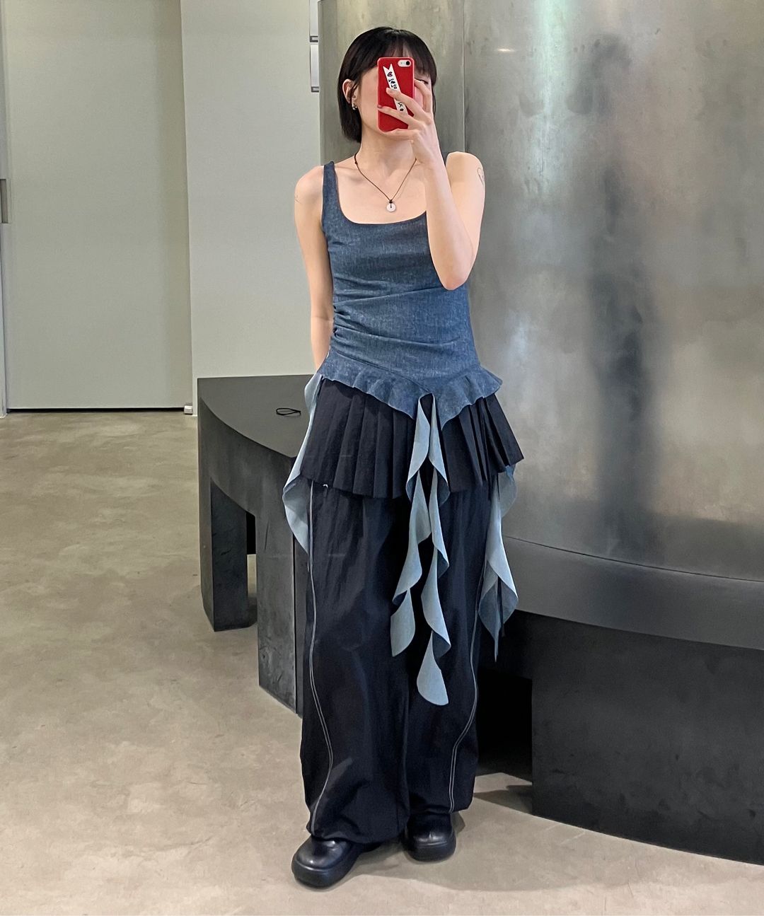 ★ DIAGONAL★ PLEATS WRAP SKIRT black DA251SK02BK MUSINSA | DIAGONAL PLEATS WRAP SKIRT (black)