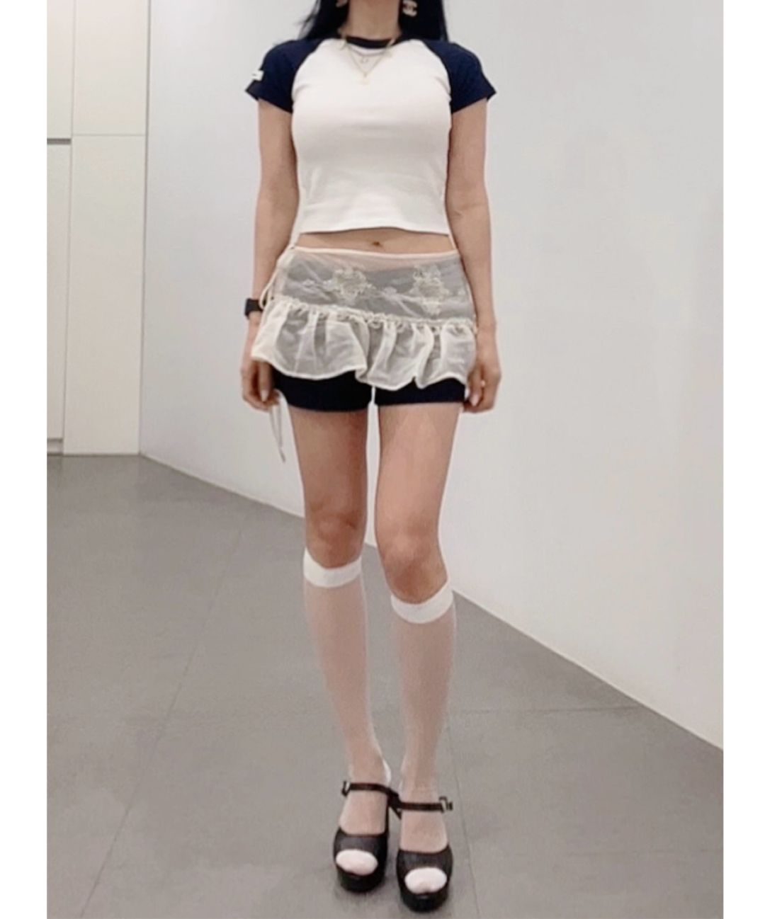 スカート sculptor Peekaboo Micro Sheer Skirt Peekaboo Micro Sheer Skirt Raw Ivory – Sculptor