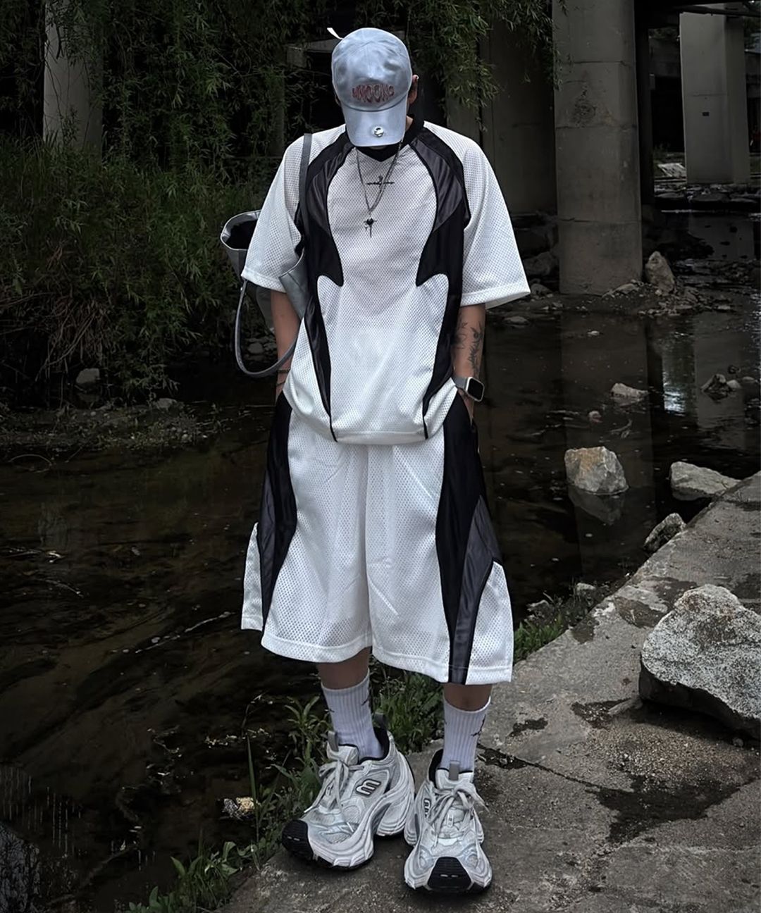 MUSINSA公式 | NOT4NERD 4 Symbol Colour Block Mesh T-Shirts