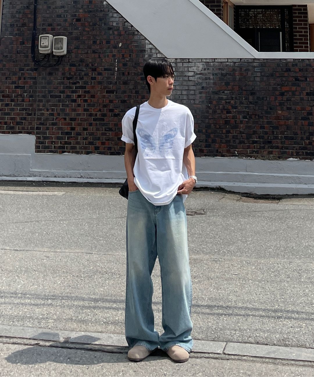 MUSINSA | VETEZE OBE X-RAY BUTTERFLY PIGMENT T-SHIRT (GRAY)