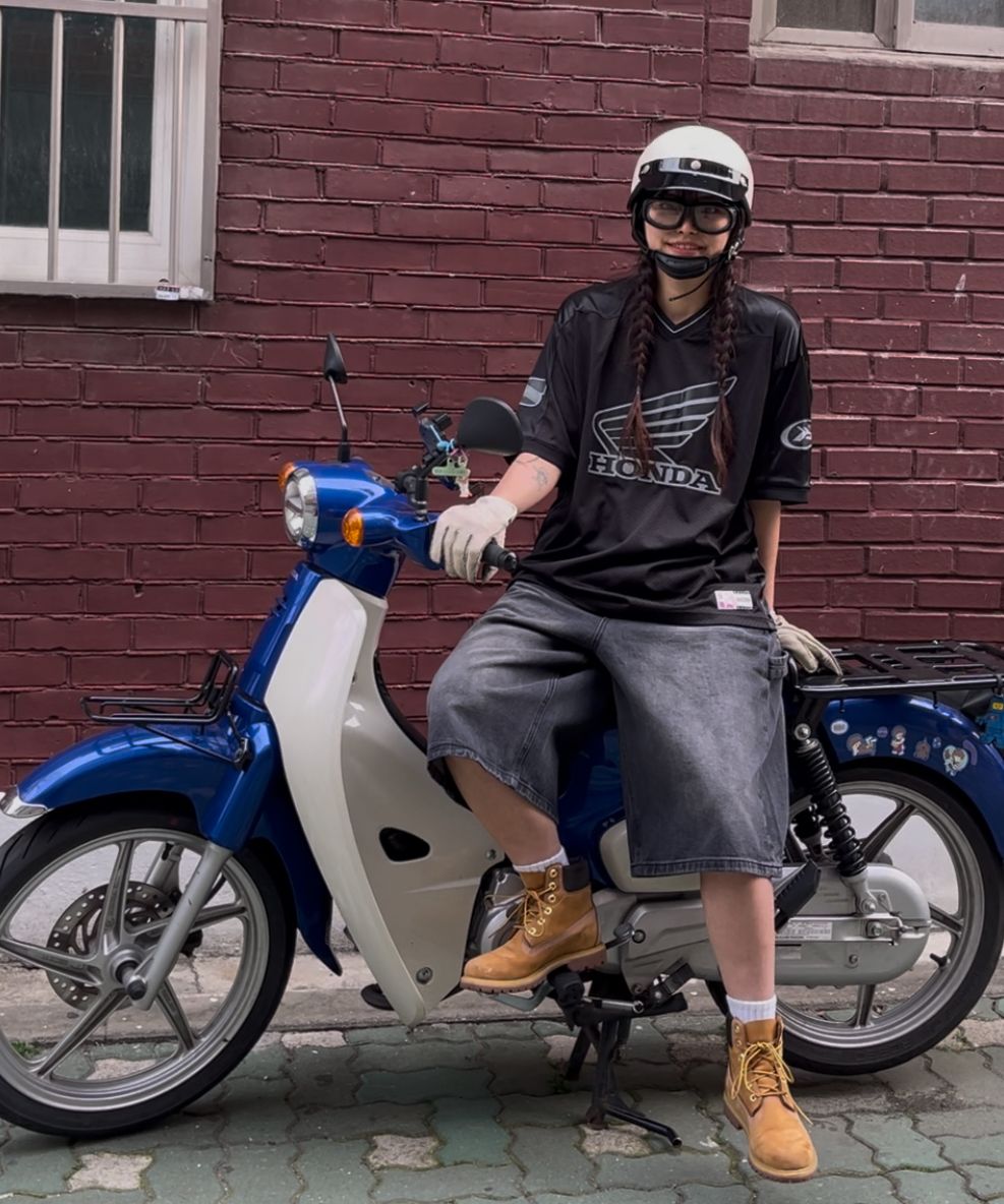 Tシャツ・カットソー HONDA MOTORCYCLE Original Wing logo Mesh Tshirt Blue Green MUSINSA | Honda Motorcycle Original Wing logo Mesh T-shirt