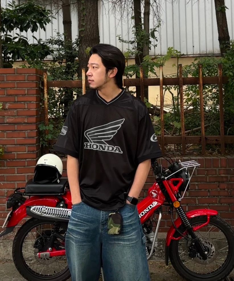 MUSINSA | Honda Motorcycle Original Wing logo Mesh T-shirt