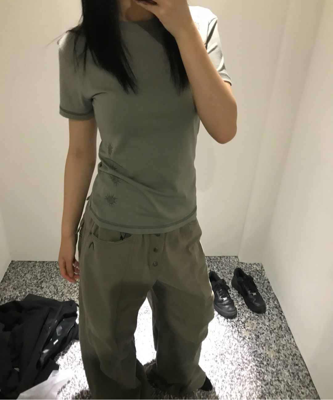 【AAKAM】Cracked Sun Half Top ★男女兼用★追跡付 MUSINSA公式 | AAKAM Cracked Sun Half Top (Khaki)