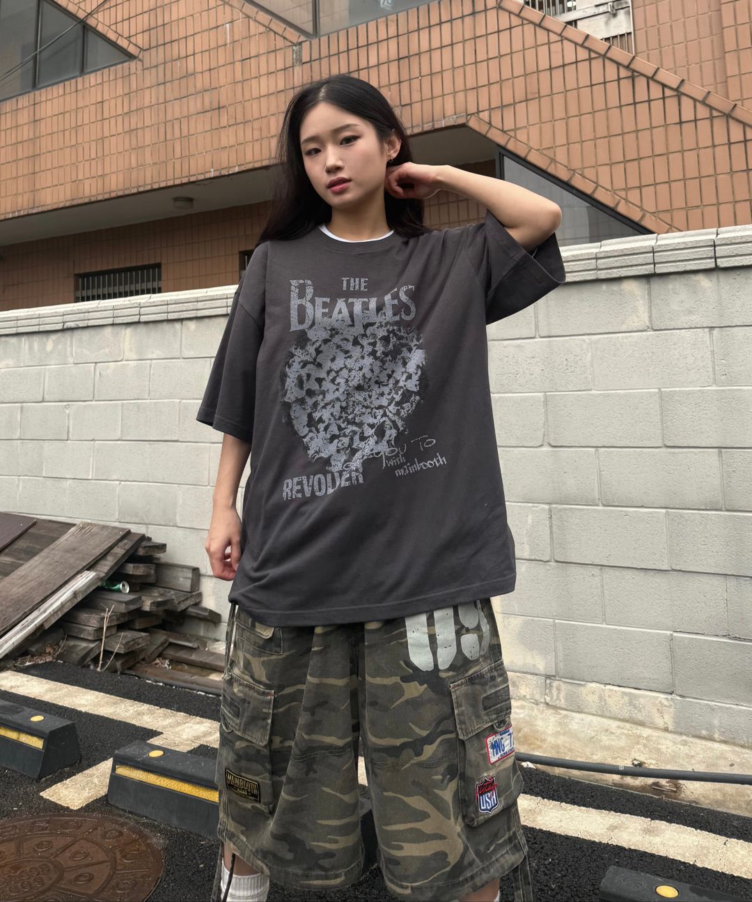 MUSINSA | MAINBOOTH Vintage Patch Cargo Shorts(CAMO)