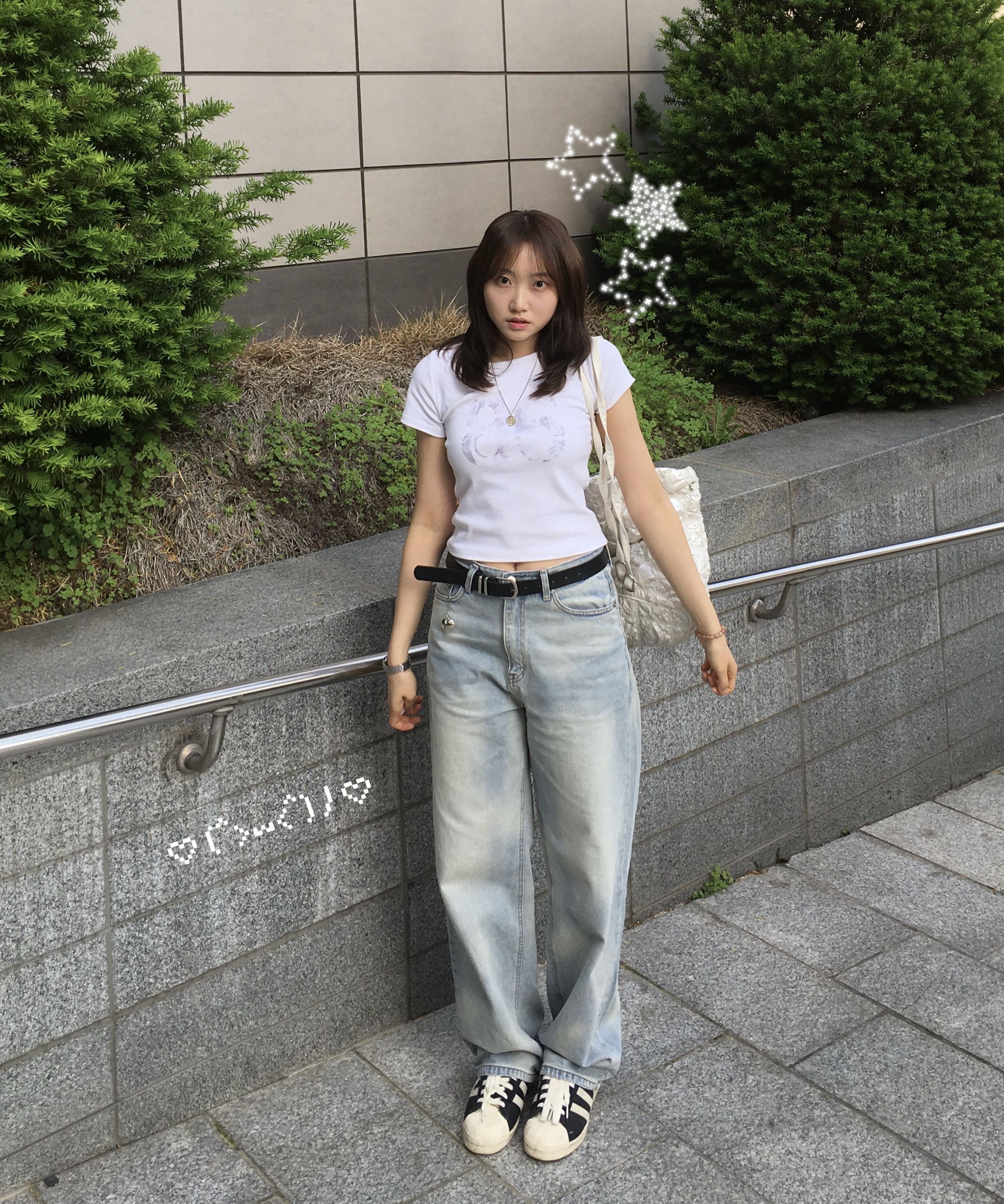 MUSINSA公式 | UNKNOWN PLANET Bubble Wash Wide Denim Pants Blue