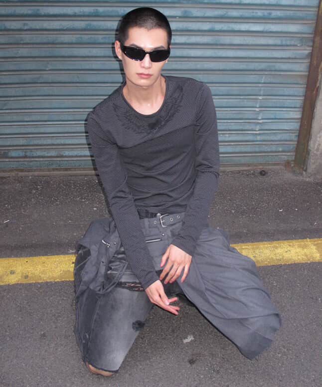 MUSINSA | LECYTO Cat Washing Flare Denim Pants_[Black]