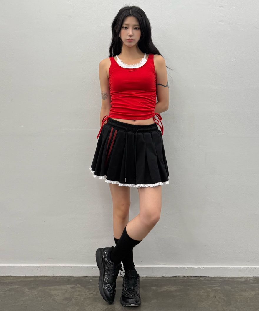 ★2025SS新作★LUV IS TRUE★IM SHORT PLEATS SKIRT MUSINSA | LUV IS TRUE IM SHORT PLEATS SKIRT(IVORY)