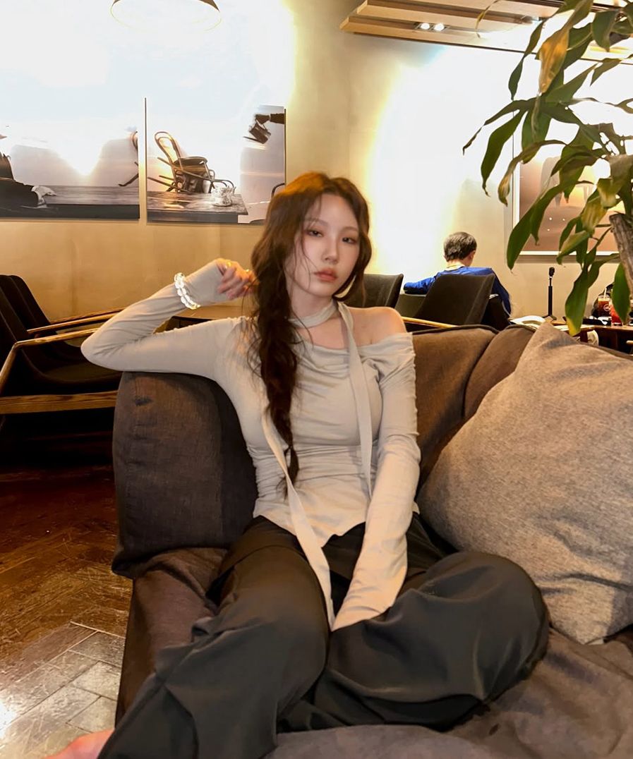 MUSINSA公式 | MISEKI SEOUL Draped shirt skirt pants SET CHARCOAL