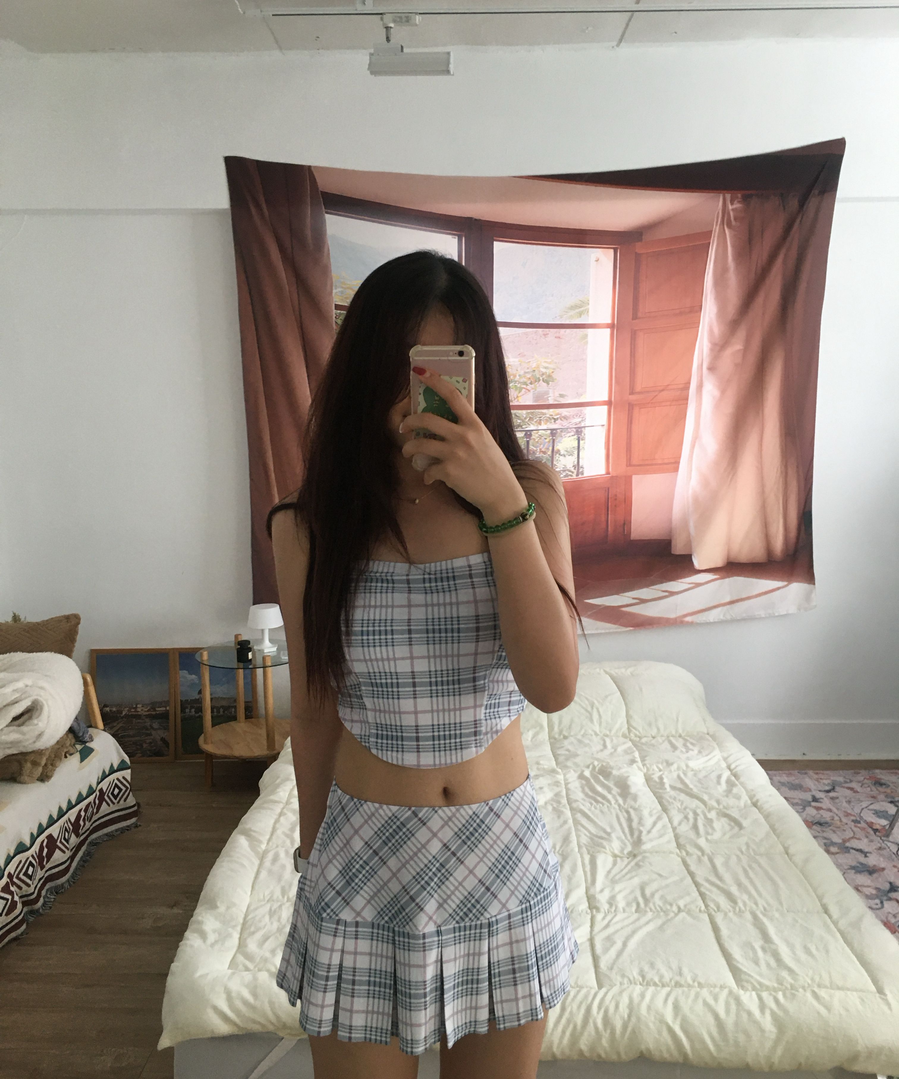 MUSINSA公式 | ZEROPLANET Check Bustier Bikini Set [WHITE]