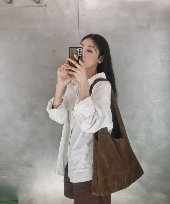 【minav】Margaret Suede Shoulder Bag_2colors minav】Margaret Suede Shoulder Bag_2colors