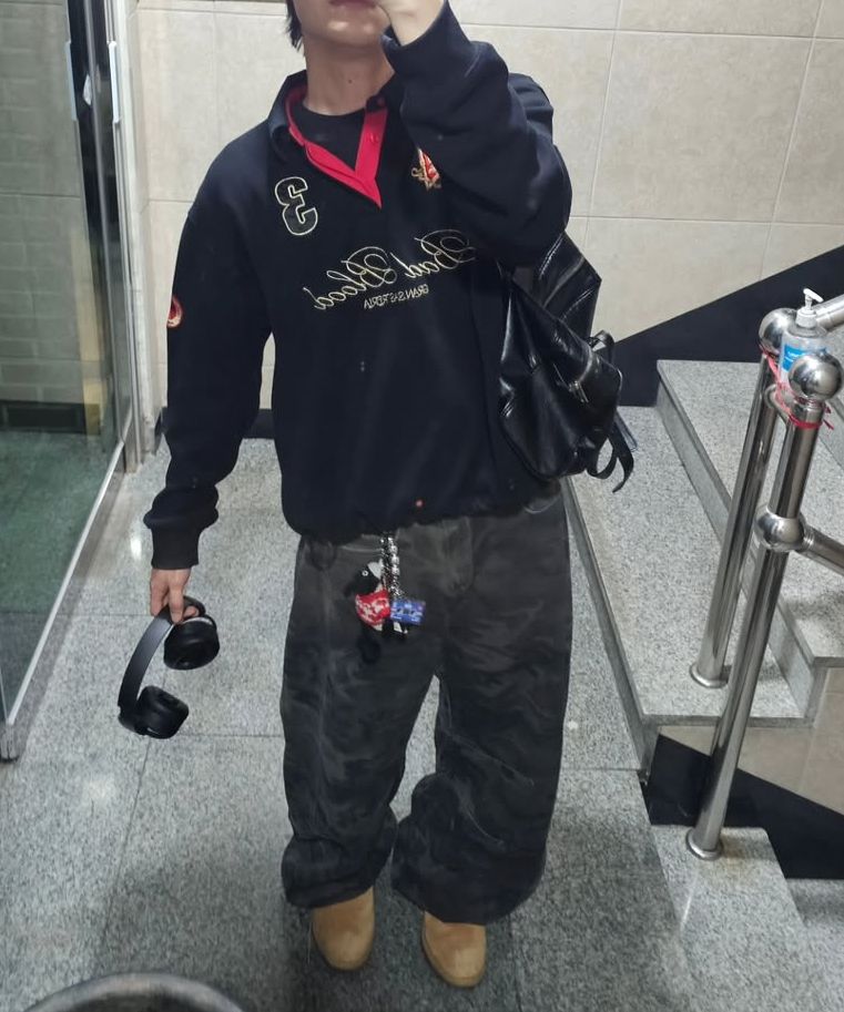 ◆BADBLOOD◆ Lion Patch Washed Barrel Pants Black Leopard w- MUSINSA | BADBLOOD Lion Patch Washed Barrel Pants - Black
