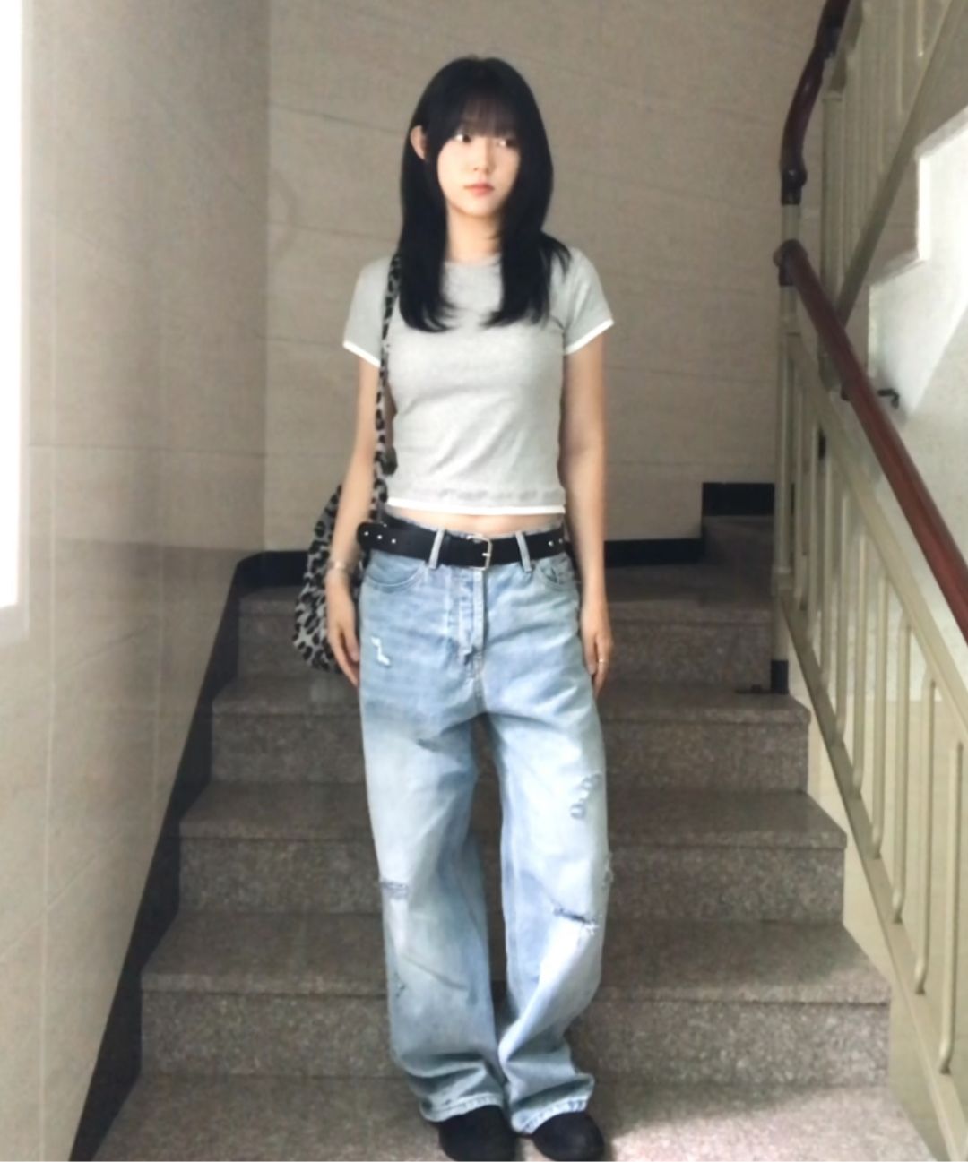 MUSINSA公式 | AEAE CHECK PATCHWORK DENIM PANTS [LIGHT BLUE]