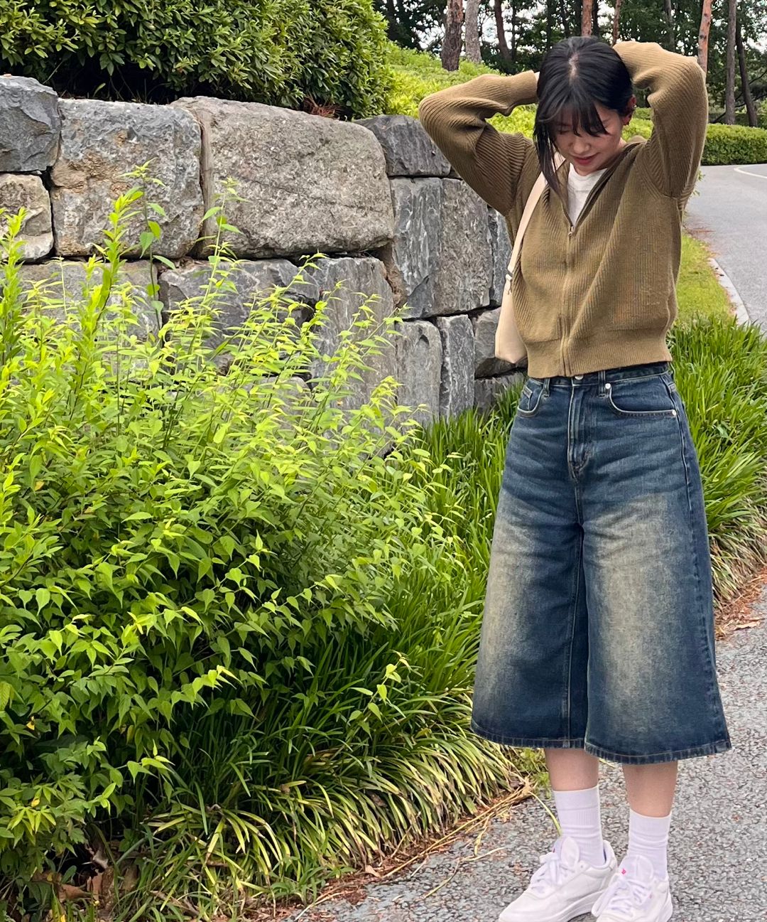 MUSINSA | MUSINSA STANDARD Big Brush Long Bermuda Denim