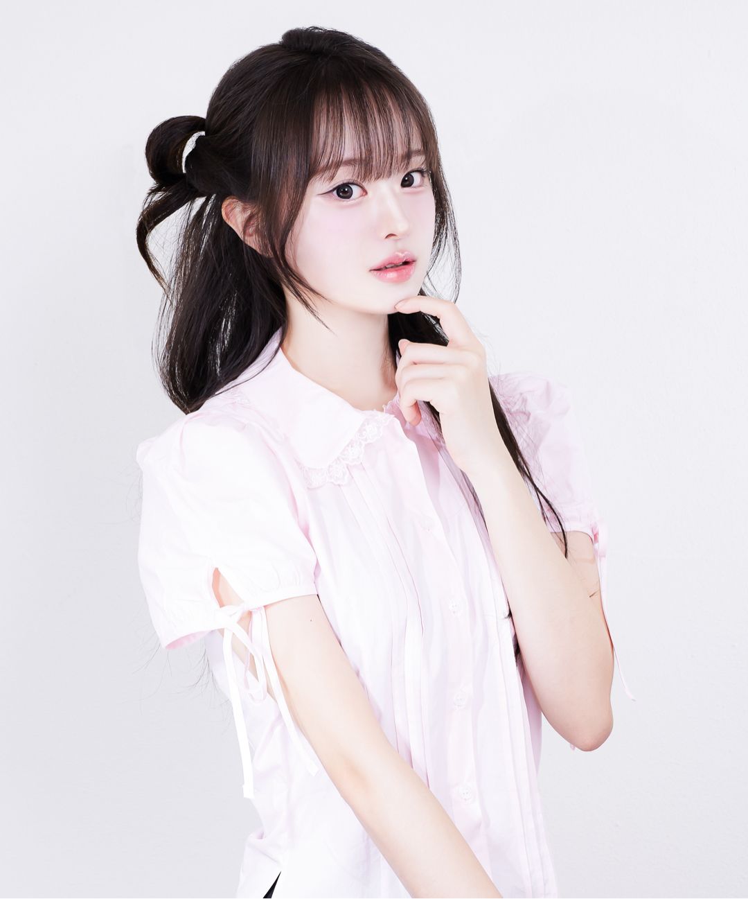 トップス Pintuck lace collar blouse_pink MUSINSA MUSINSA | CRANK Pintuck lace collar blouse_pink