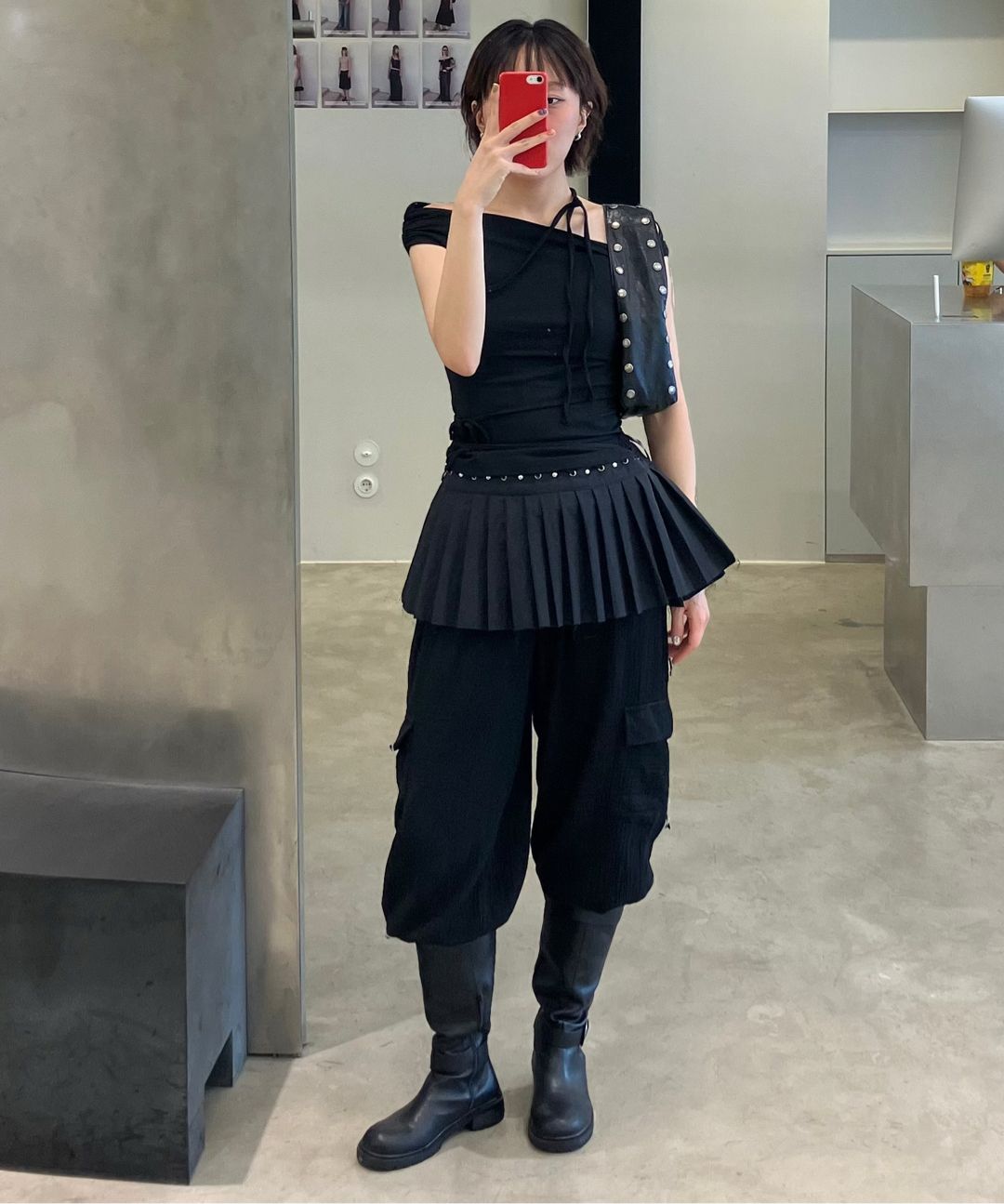 ★ DIAGONAL★ PLEATS WRAP SKIRT black DA251SK02BK MUSINSA | DIAGONAL PLEATS WRAP SKIRT (black)