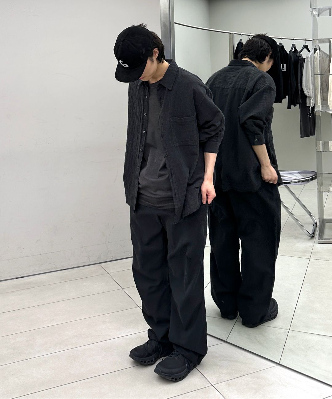 MUSINSA公式 | INSILENCE ガーメントダイ ワッシャーチェックシャツ