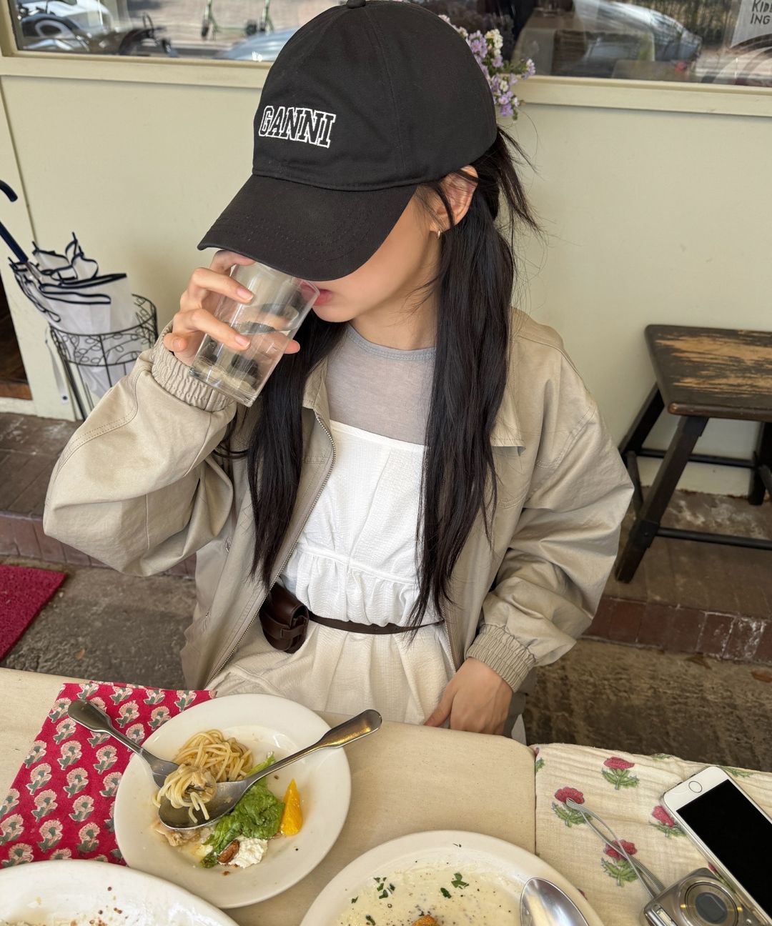 MUSINSA | GANNI Logo Ball Cap - Frost Grey / A6302523