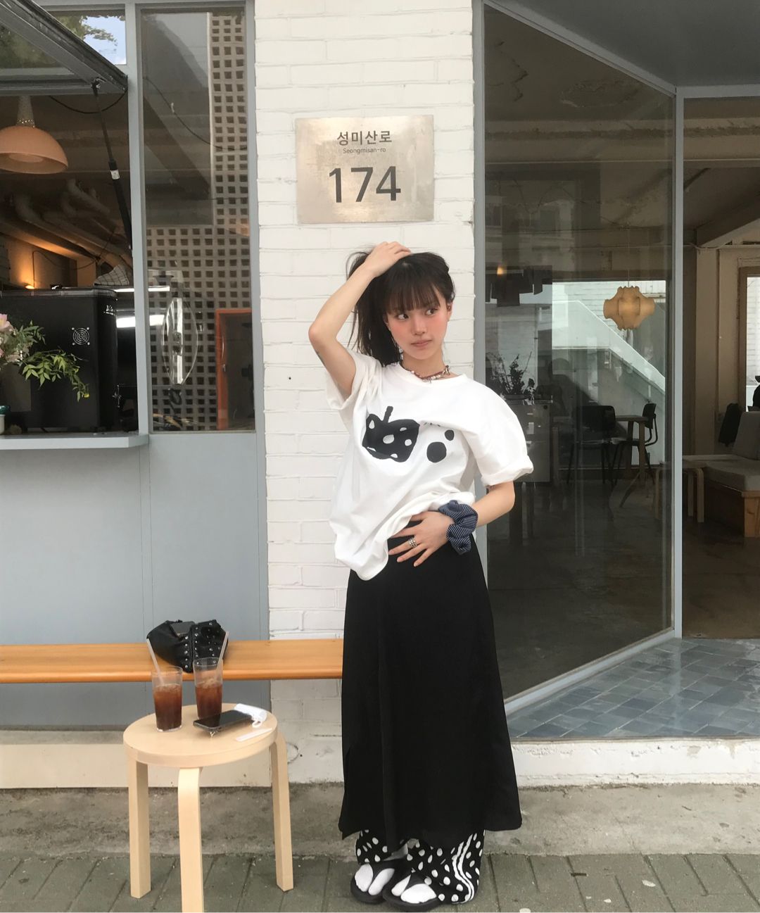 トップス OHESHIO APPLE DOT OVERFIT T-SHIRT MUSINSA | OHESHIO APPLE DOT OVERFIT T-SHIRT, IVORY