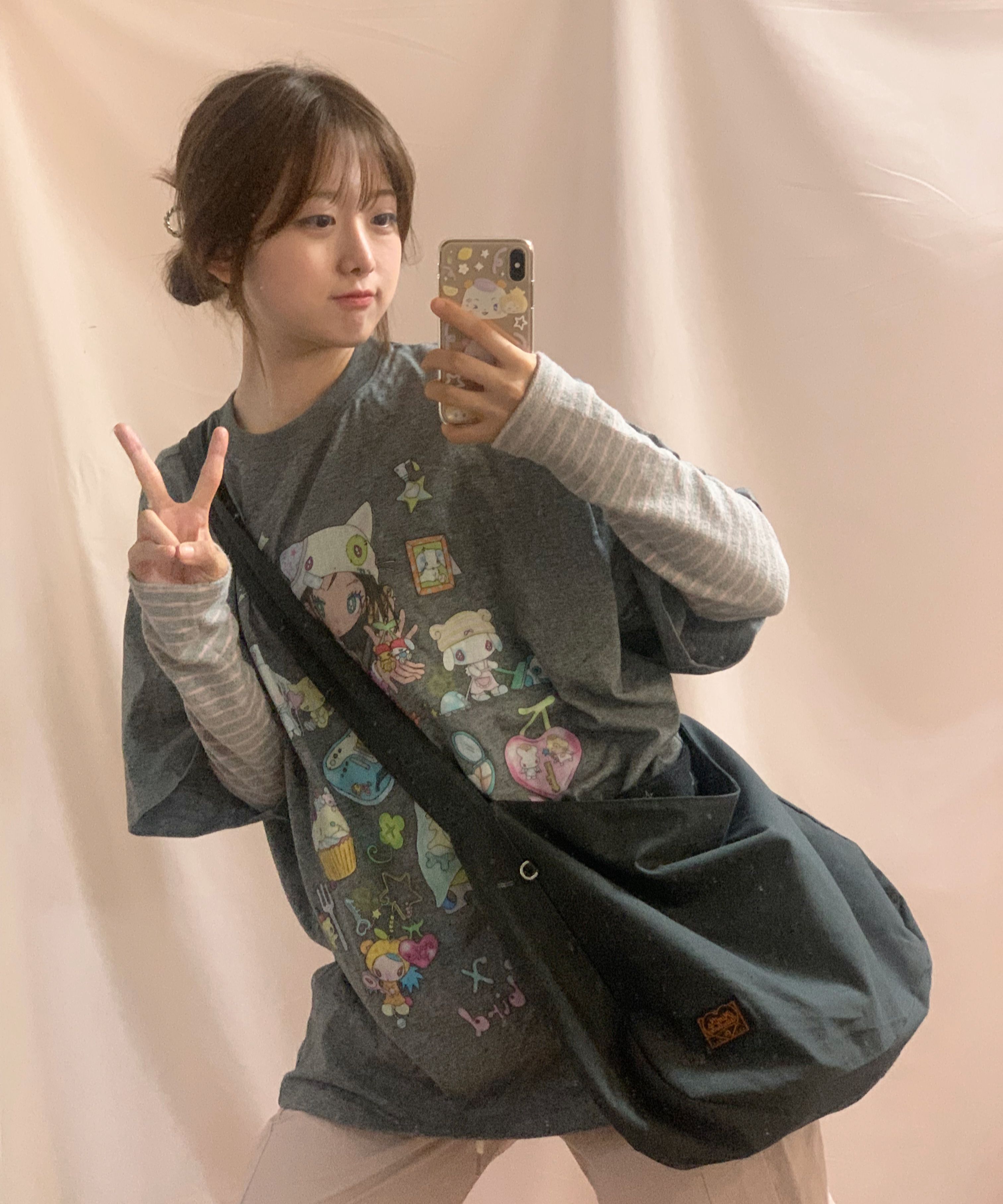 ★MIM the wardrobe★ Star Print Reversible Bag Black Charcoa MUSINSA | MIMTHEWARDROBE Star Print Reversible Bag_ Black