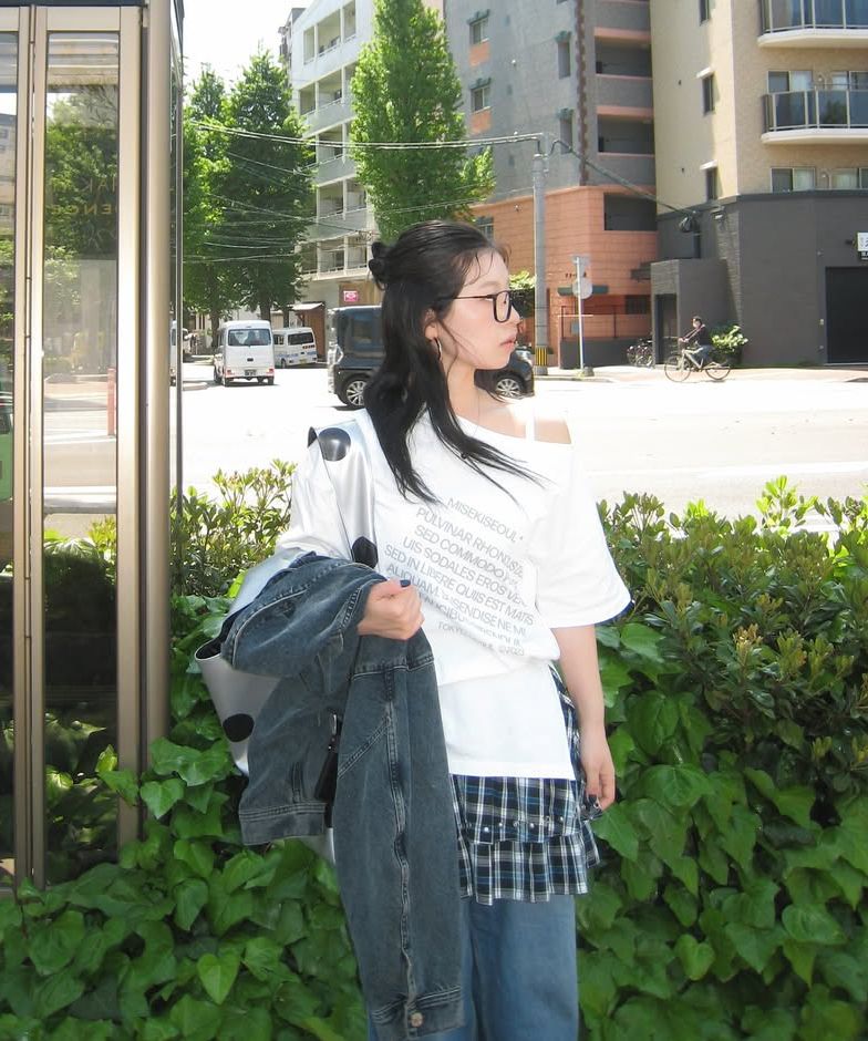 ◆MISEKI SEOUL◆ Unbalanced quote slit sleeves WHITE MSK252T MUSINSA | MISEKI SEOUL Unbalanced quote slit sleeves CHARCOAL