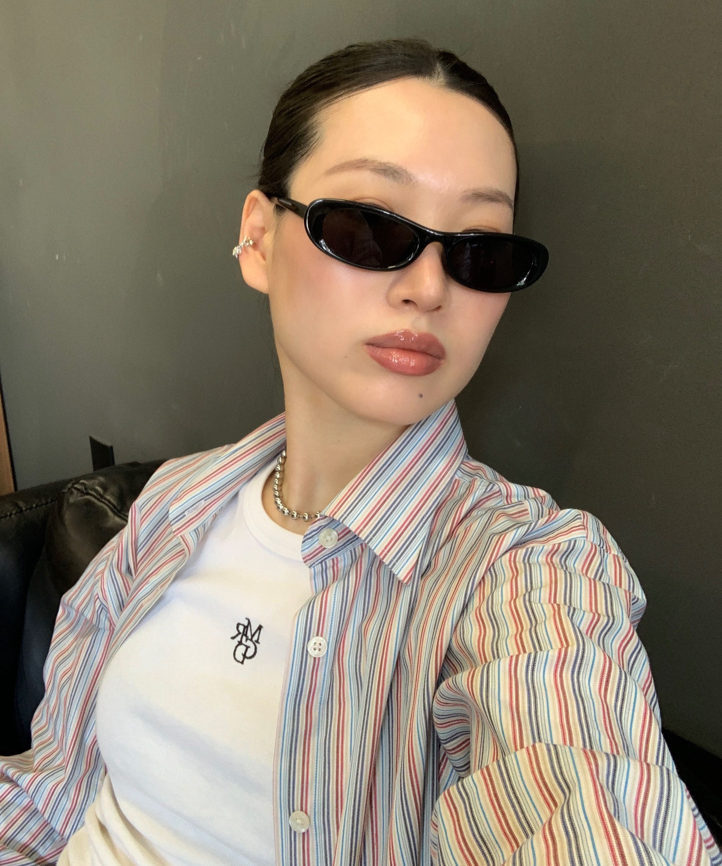 MUSINSA公式 | HANGLE EYEWEAR フラットオーバルサングラスブラック