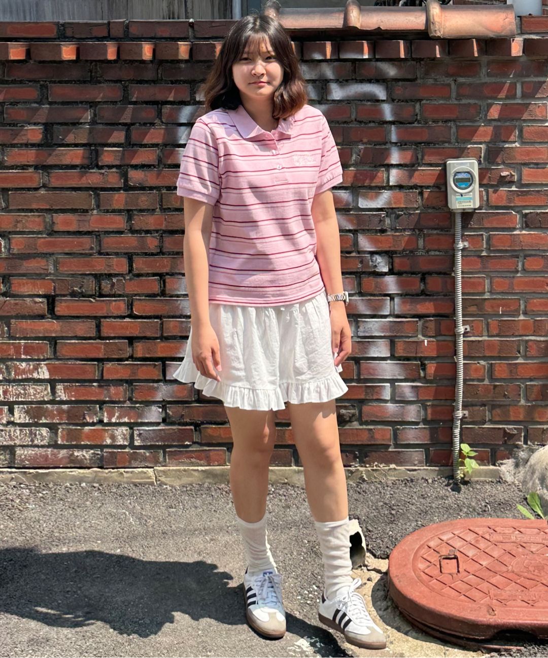 ★WAIKEI★ Striped pique short sleeve t-shirt pink YKBE02TS0 MUSINSA | WAI KEI Striped pique short sleeve t-shirt navy