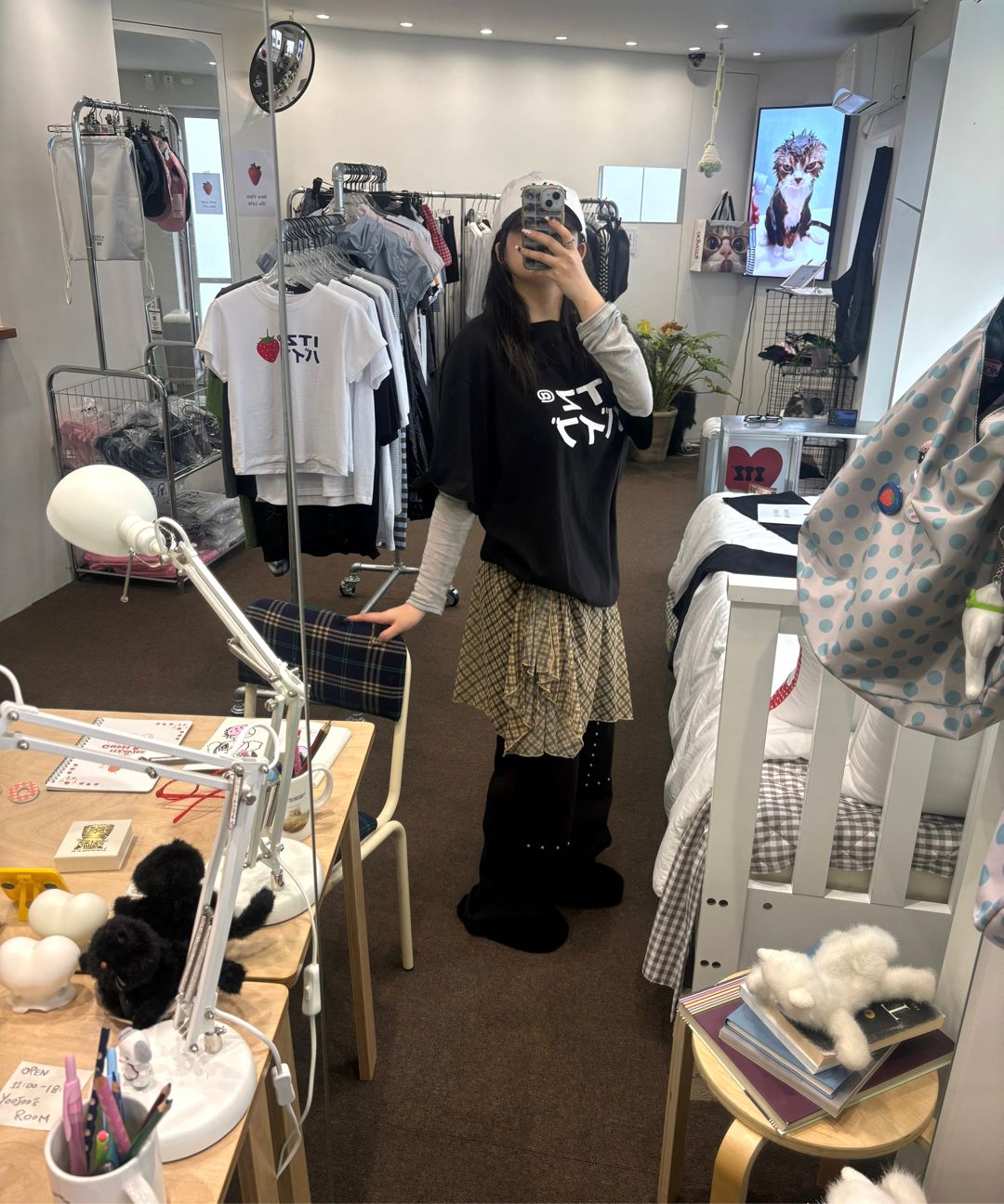 MUSINSA | ITZAVIBE YELLOW CHECK LAYERED WRAP MIDI SKIRT