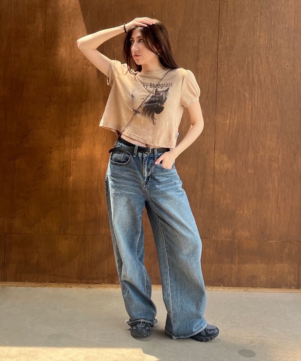 MUSINSA | SCULPTOR Kentucky Stud Baby Tee Cream