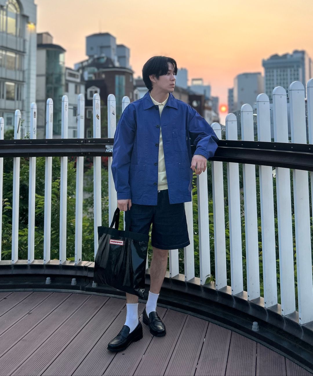 MUSINSA | ESPIONAGE French Wide Work Jacket (Moleskin) French Blue