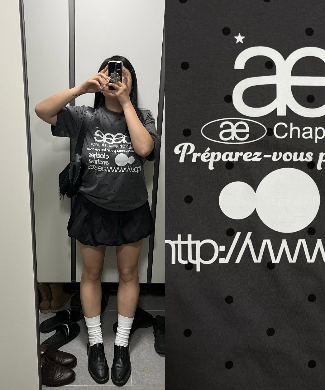 ★AEAE★ WEB LOGO DOT TSHIRTS CREAM AE45SWTS005CRM WEB LOGO DOT T-SHIRTS [CREAM] – aeae JAPAN