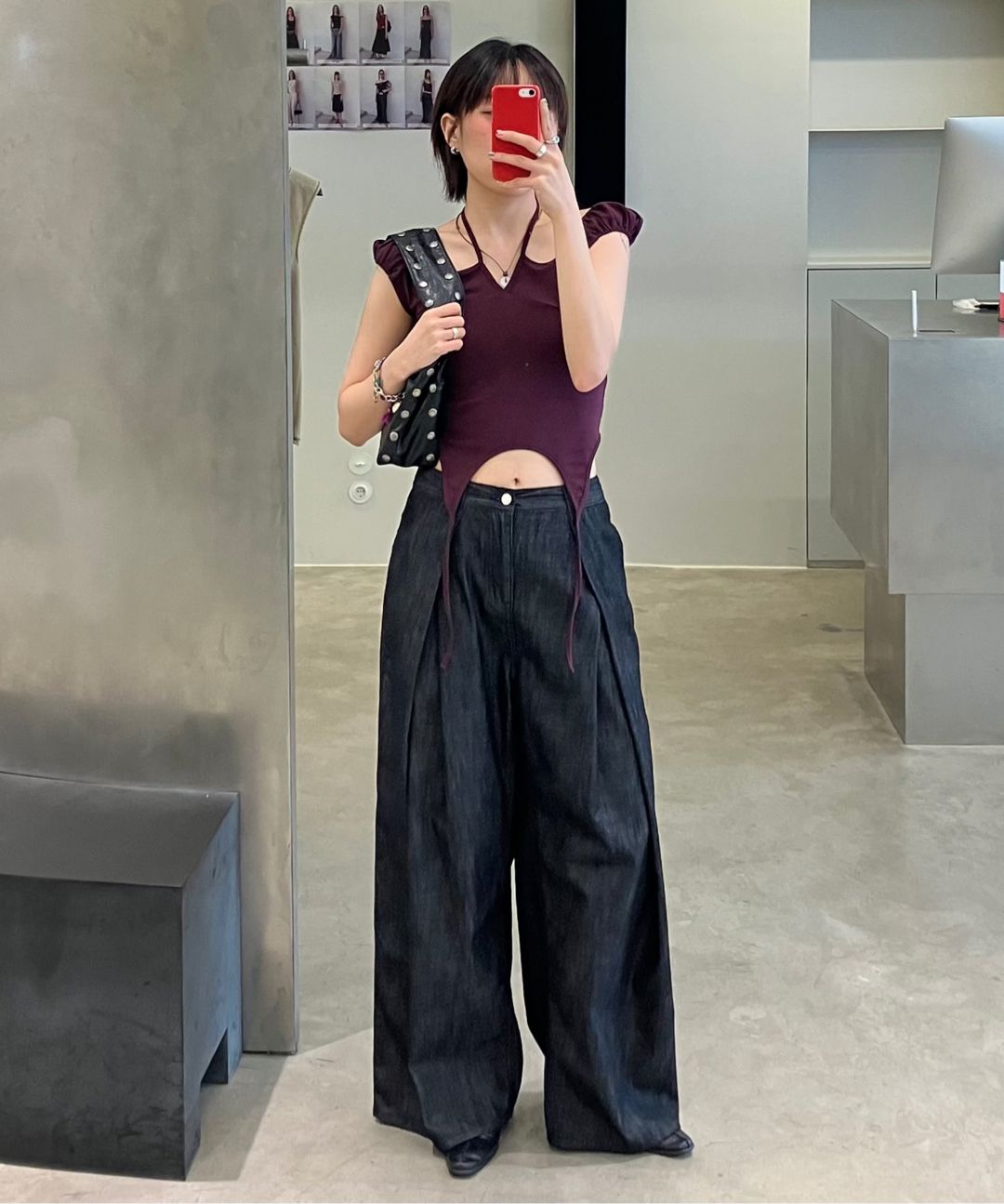 MUSINSA | DIAGONAL RELAXED WIDE DENIM PANTS (cream)