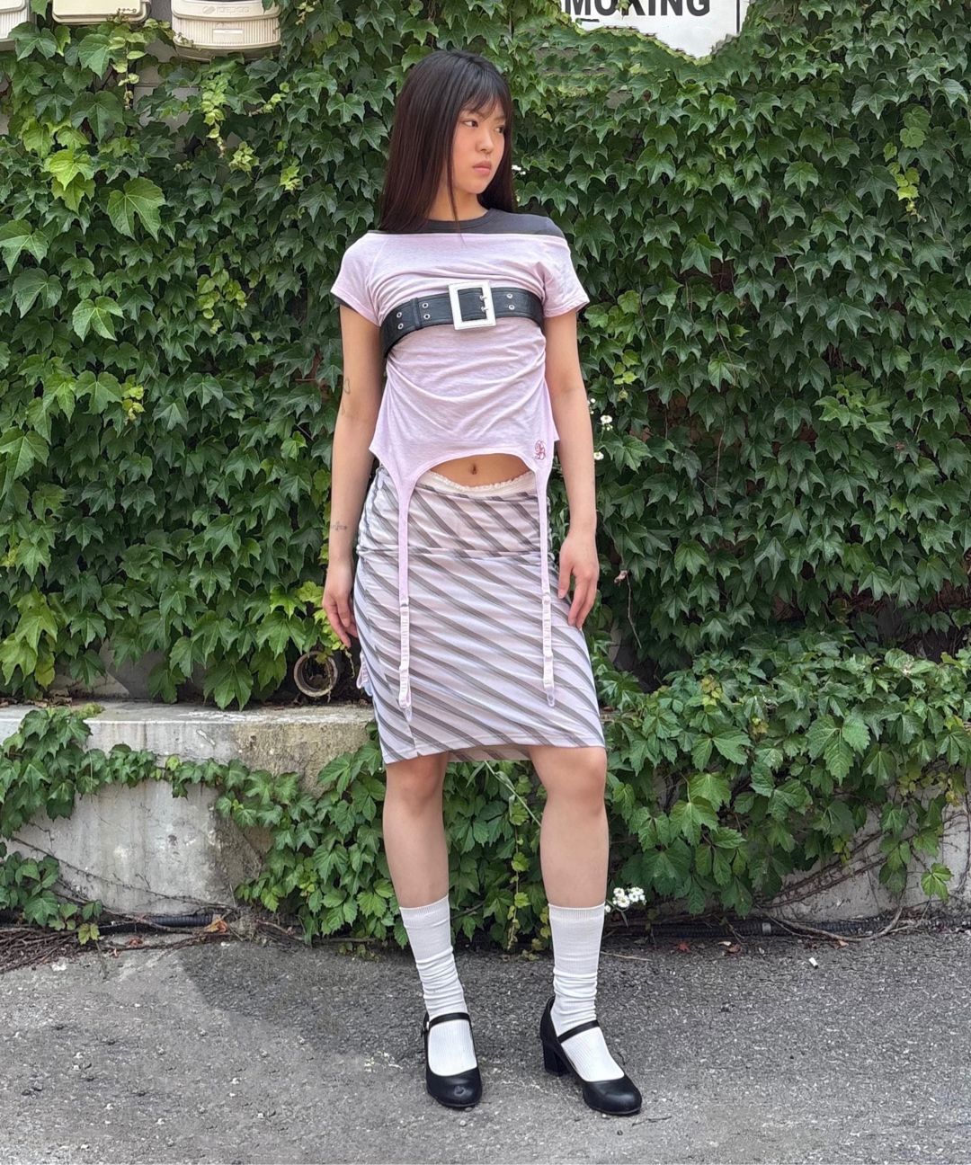 MUSINSA | SCULPTOR Garter Belt Tee White