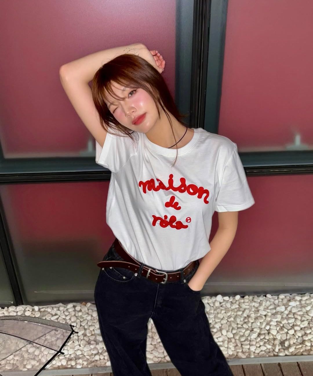 ROLAROLA★大人気★MAISON DE ROLA EMBROIDERY BAG 🇰🇷韩国代购」Rolarola Maison De Rola Embroidery Loose Fit