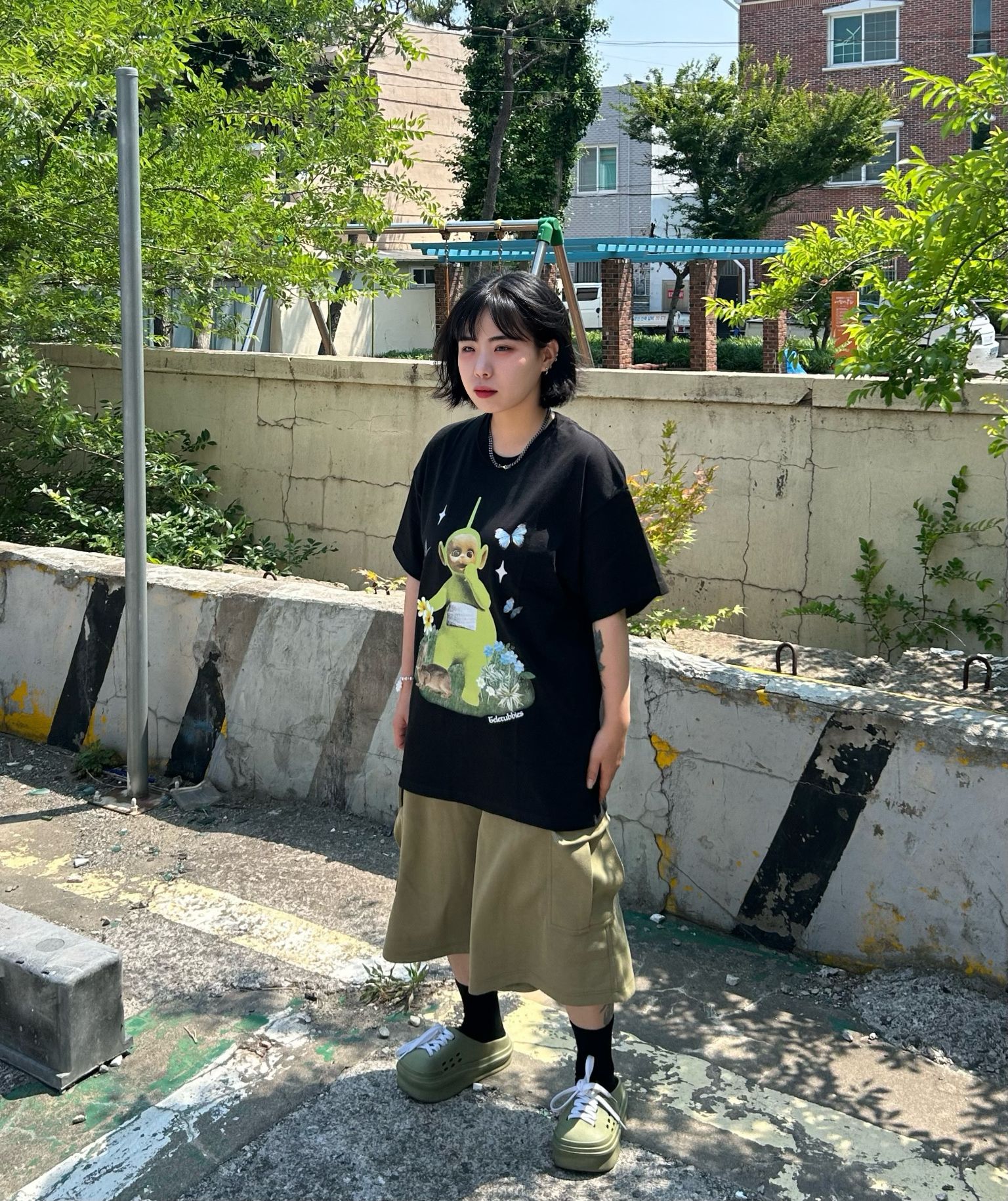 Tシャツ・カットソー LAUGHER Teletubbies Garden Toby T-Shirt White TE23 MUSINSA | LAUGHER [Teletubbies] Garden Po T-Shirt - White