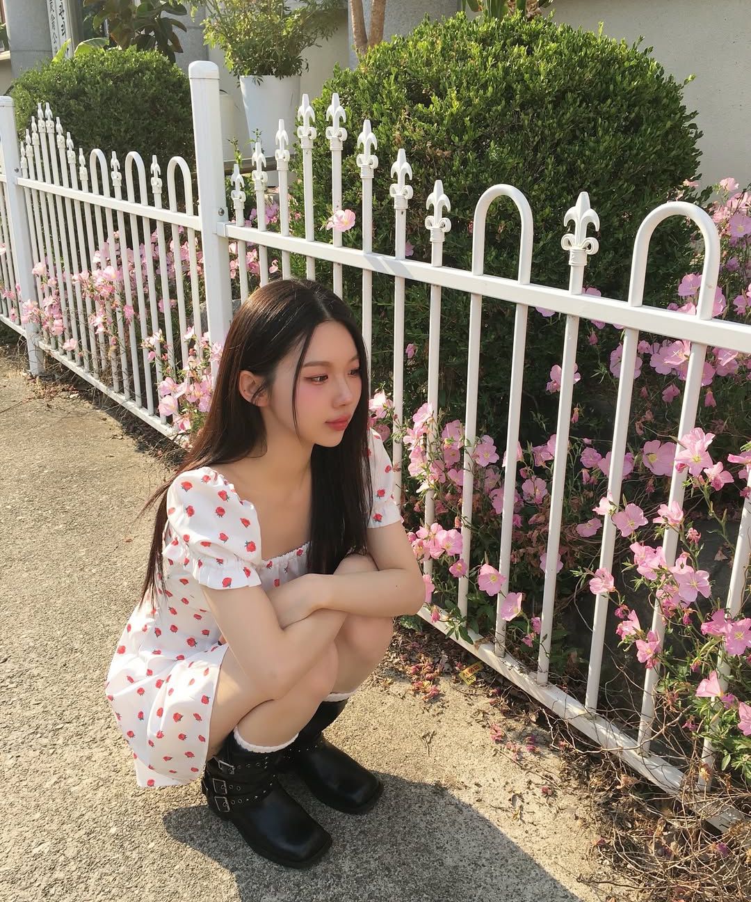 유희(YOUHEE) FLOWER PATTERN PUFF DRESS WHITE - 사이즈 & 후기