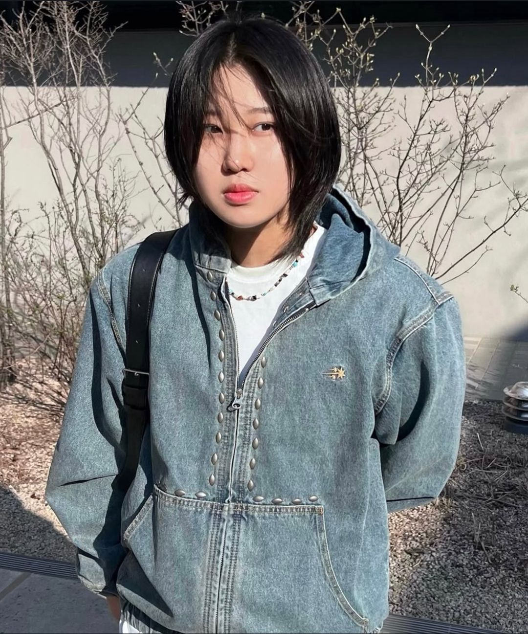 MUSINSA | NICE GHOST CLUB STUD DENIM HOODIE JACKET_BLUE