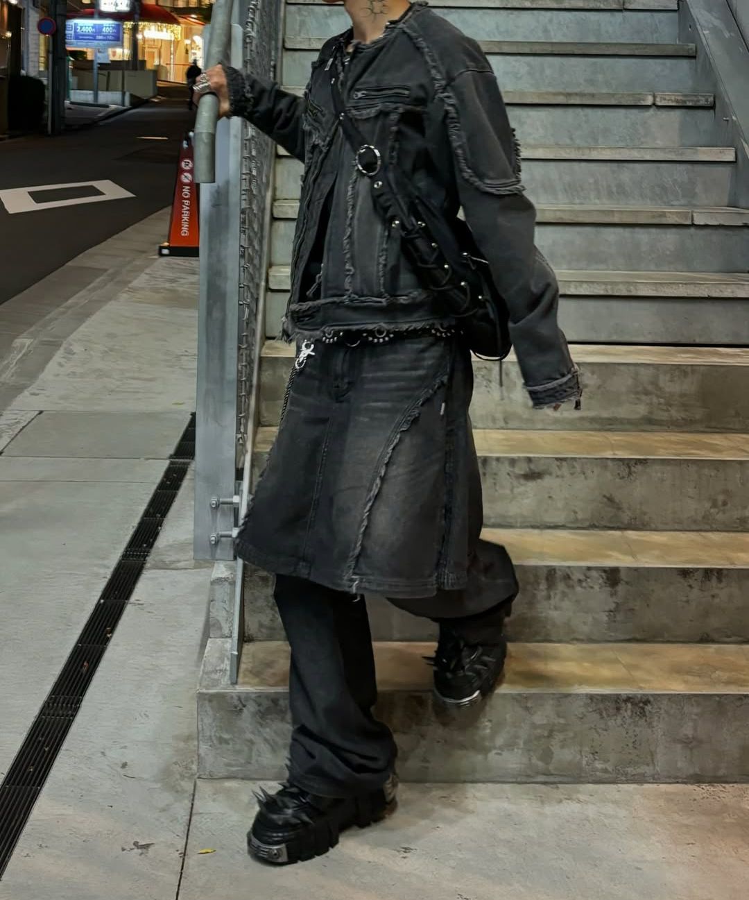 NOT4NERD ■ Cut Off Non-Collar Denim Jacket MUSINSA | NOT4NERD Cut Off Non-Collar Denim Jacket - Deep Blue