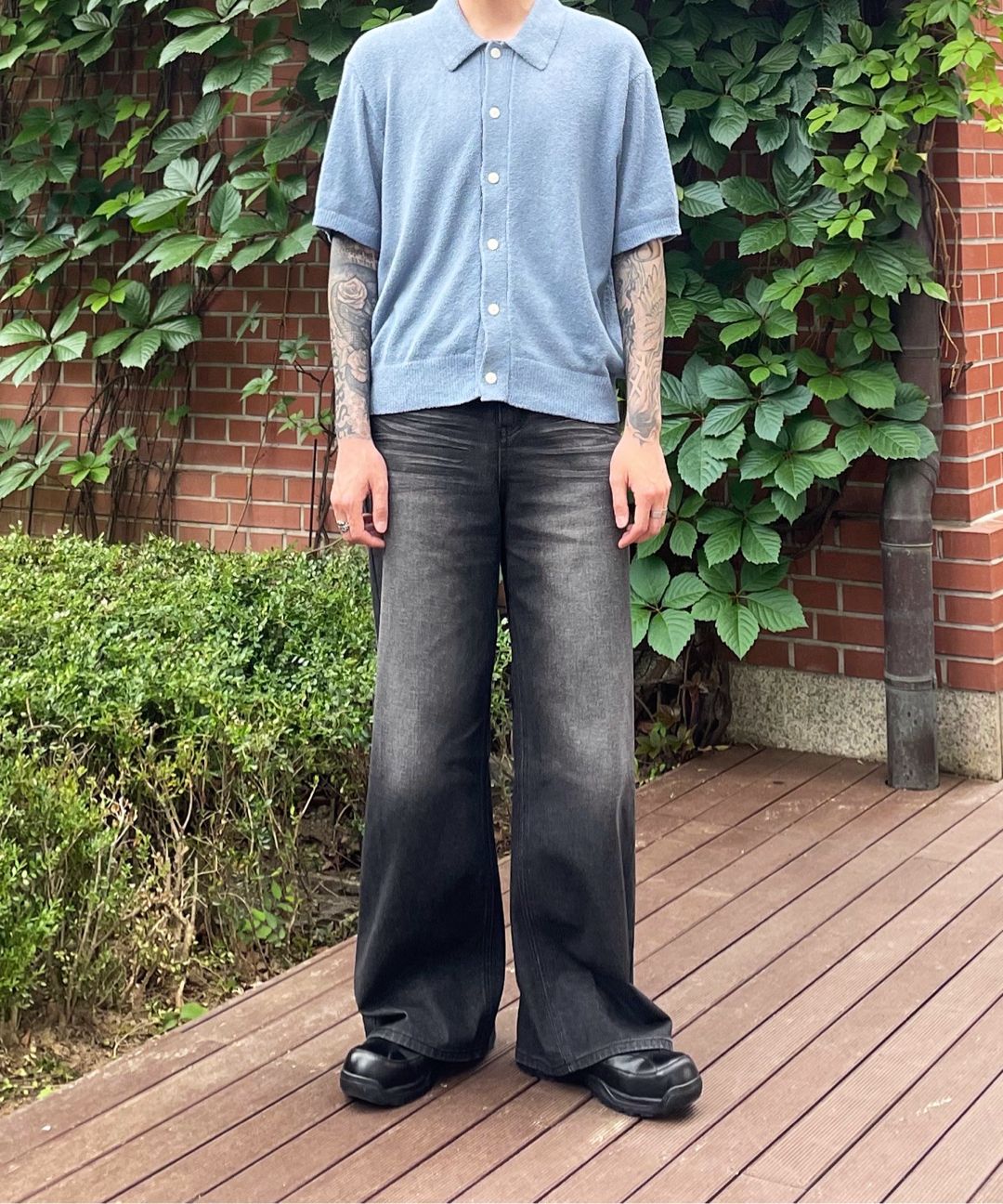 パンツ DNSR wide flared denim pants black MUSINSA公式 | DNSR wide flared denim pants black