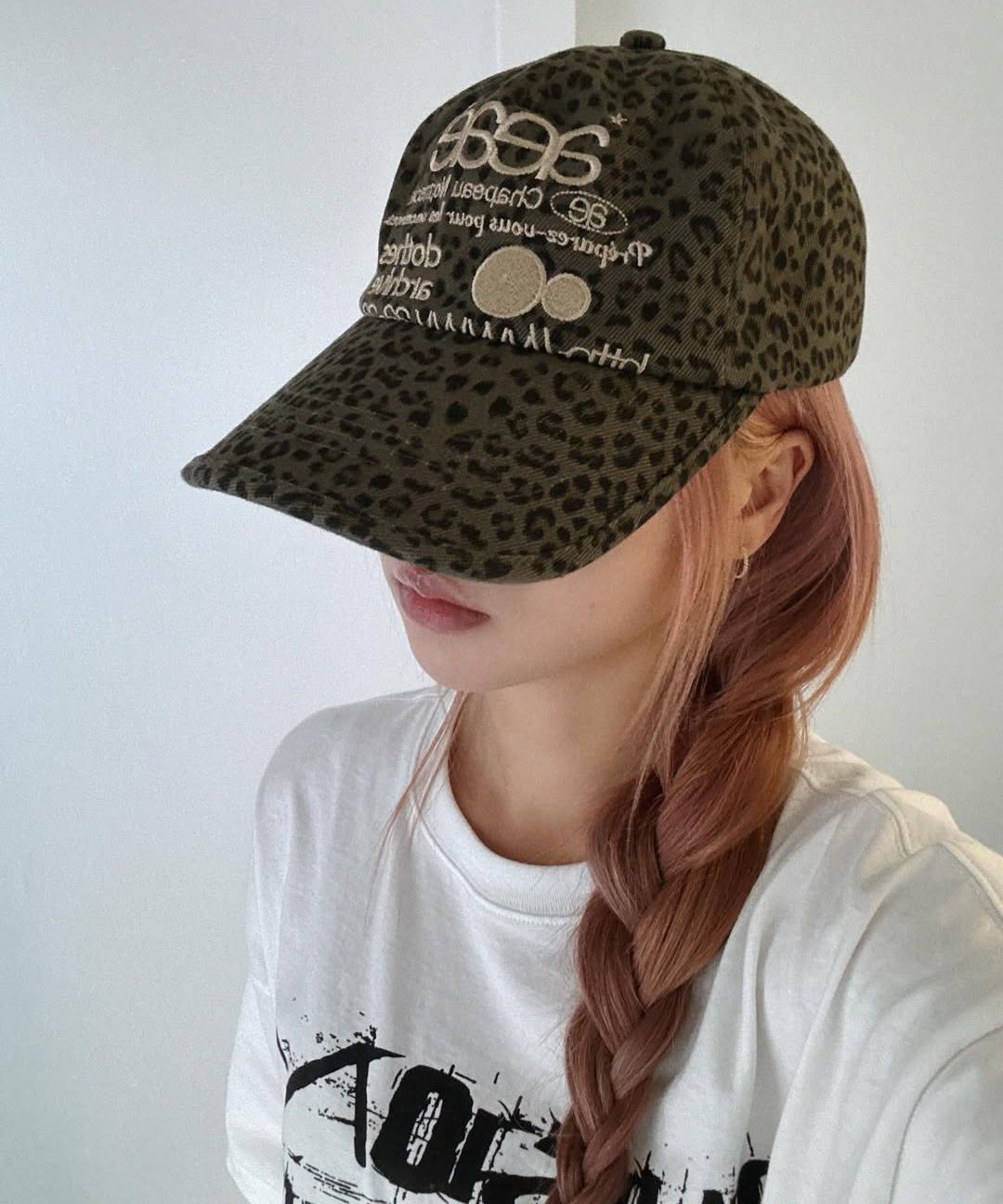 MUSINSA | AEAE WEB LOGO LEOPARD CAP [KHAKI]