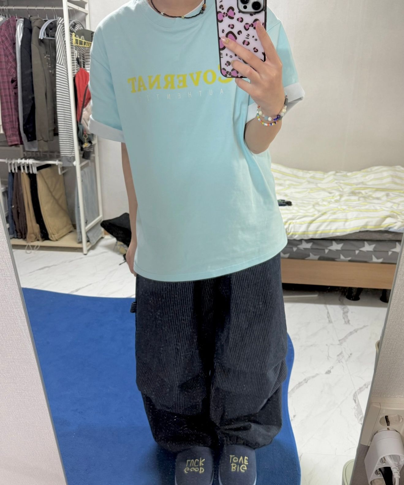 MUSINSA | COVERNAT Center Authentic T-Shirt Sky Blue