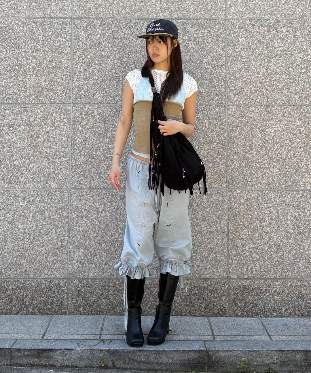 【SCULPTOR】Farm Corset Halter Top ♥2Colors Farm Corset Halter Top Beige/Sky Blue – Sculptor