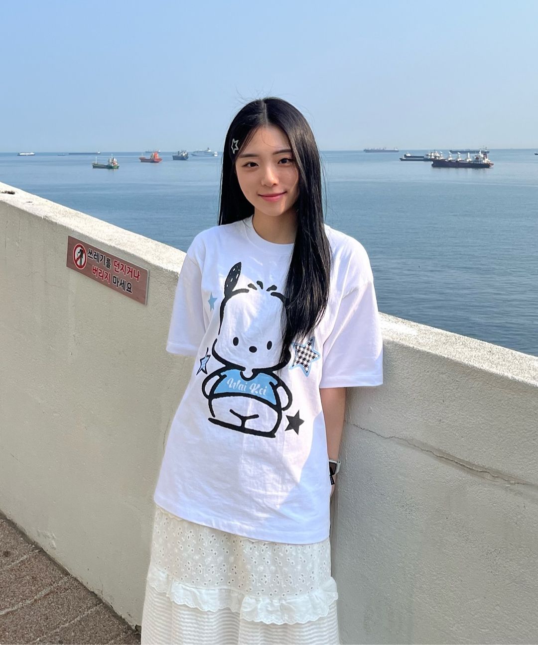 ★WAIKEI★ Pochaco with star short sleeve t-shirt black YKBE MUSINSA | WAI KEI Pochaco with star short sleeve t-shirt black