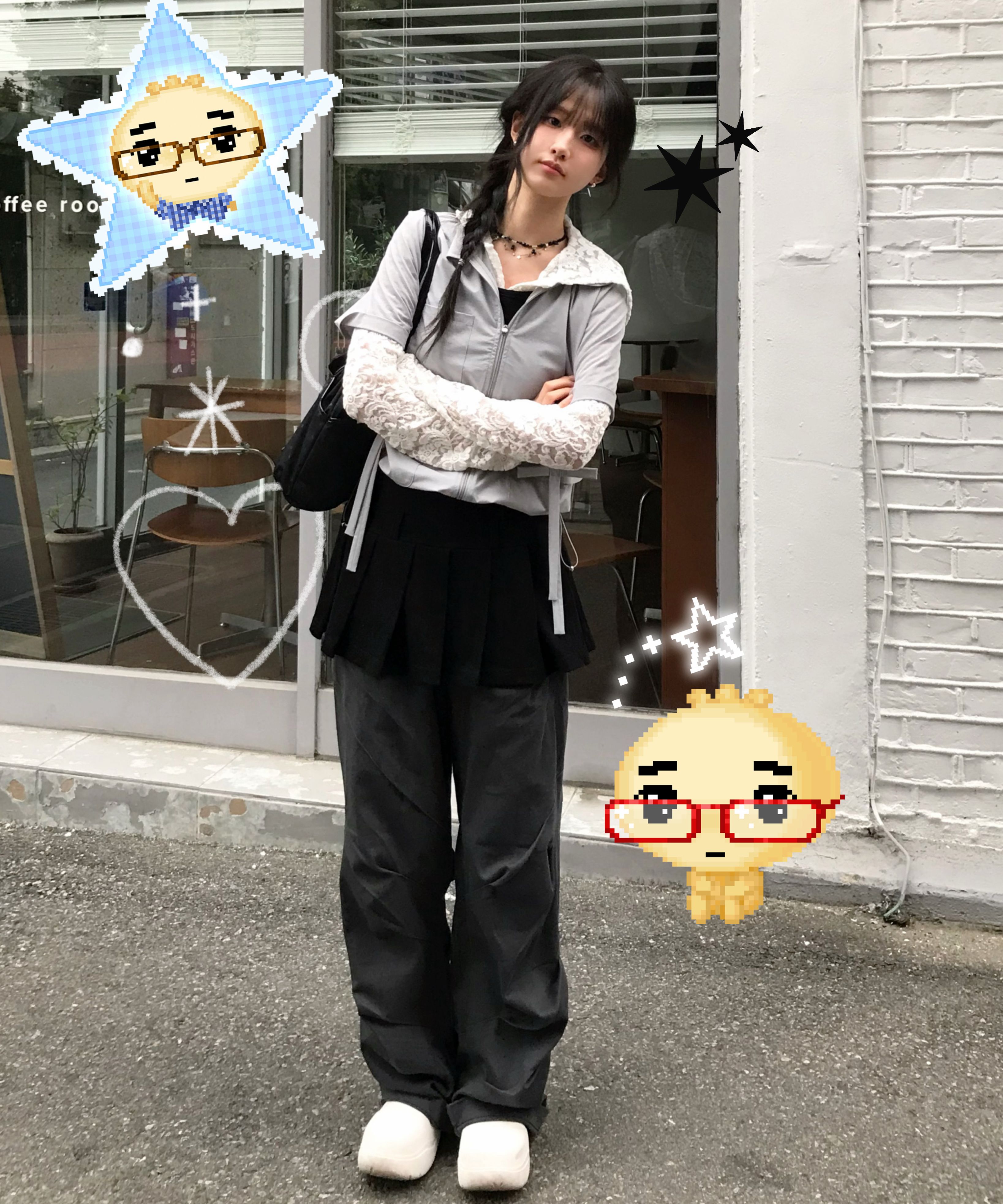 トップス MUSINSA LACE BUTTON HOODIE TOP MUSINSA LACE BUTTON HOODIE TOP