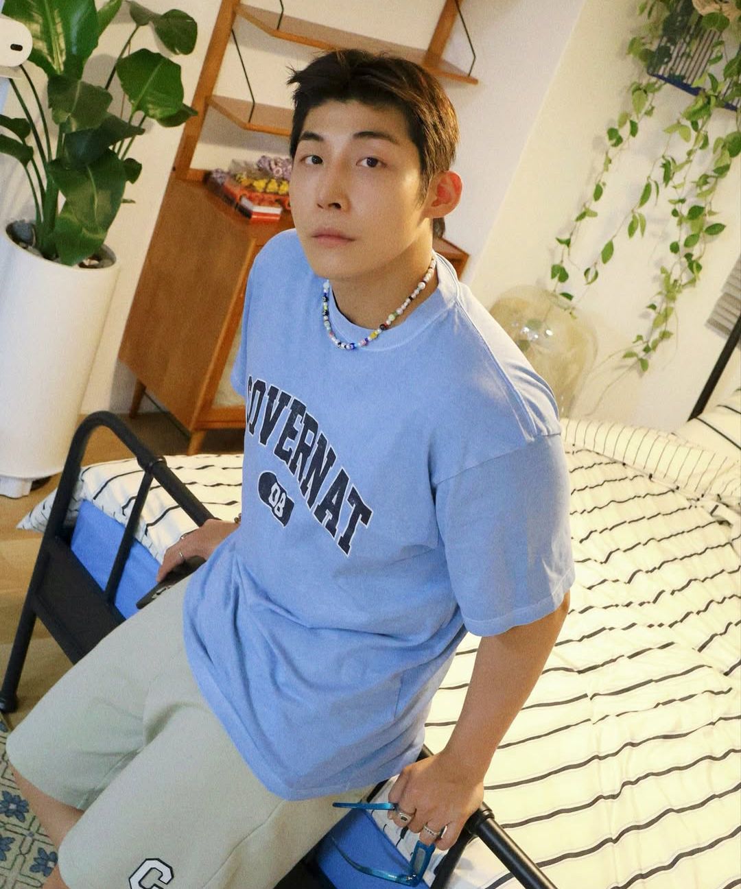 Tシャツ・カットソー COVERNAT Arch Dying T-Shirt Blue Arch Logo Dying T-Shirt Blue - Covernat | 60% - Asian